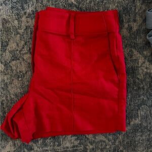 JCrew red linen shorts